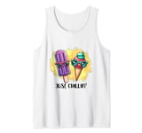 Just Chillin Funny Popcicle Ice Cream Summer Treat Tank Top