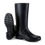 Foinledr Original Bottes De Pluie Femme, Caoutchouc Confortables Légères étanche De sécurité Chaussures, Noir, 39 EU