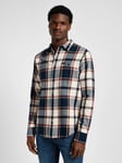 Lee Leesure Cotton Regular Fit Check Shirt, Blue/Multi