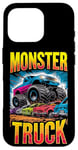 iPhone 16 Pro Monster Truck Crushing Cars Art for Monster Truck Lovers Case