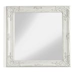 MONTEMAGGI Miroir Mural avec Cadre rectangulaire en Bois Blanc carré, Dimensions 62 x 4 x 72 cm