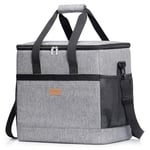 Lifewit Sac Isotherme 40L Sac de Repas pour Hommes Femmes Enfants, Sac à Déjeuner Lunch Bag Protection de Fraîcheur, Gris