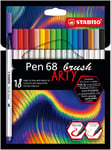 Feutre pinceau - STABILO Pen 68 brush -Etui carton x 18 feutres -gamme ARTY