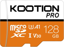 Carte Micro SD 128 Go Carte Mémoire UHS-3 Vitesse jusqu'à 85 m/s,TF Micro SDXC, T-Flash V30, U3,A1 pour Drone/Dash Cam/Camera/Phone/Nintendo-Switch/PC/Tablet