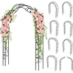 Costway - Arche de Jardin en Métal pour Plantes Grimpantes, Treillis de Jardin en 2 Demi-arcs Extérieur 150x39x250CM, Arche Décorative pour Mariage