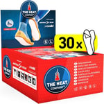 THE HEAT COMPANY Insole Foot Warmers Adhesive - 30 Pairs - EXTRA WARM - Adhesive Foot Warmers - 8 Hours of Warmth - Instant Heat - Air Activated - Purely Natural - LARGE Size: 7-11.5