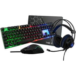 THE G-LAB COMBO GALLIUM Gaming - Clavier FR Rétroéclairé Performance + Souris Revêtement Soft-Touch + Casque Rétroéclairé + Tapis