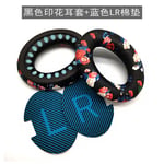 Earpads Coussinets de Rechange Coussinets d'oreille Oreillette de Remplacement Coussins en Mousse pour Casque Dr. BOSE Soundtrue AE2 IW QC15 QC25 QC35 cache-oreilles imprimés noirs + coton bleu LR