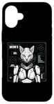 Coque pour iPhone 16 Plus Robot chat Android Cyborg Futuriste Chaton félin