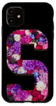 Coque pour iPhone 11 S Motif floral roses violettes roses