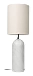 Gravity Floor Lamp XL High - White Marble/Canvas Shade