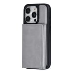 Coque en TPU avec avec porte-carte amovible pour Apple iPhone 15 Pro - Gris