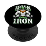 Irlandais Iron Funny St Patrick Day Leprechaun Gym Fitness PopSockets PopGrip Adhésif