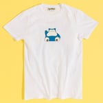 Official Pokemon Snorlax White T-Shirt with Back Print : M