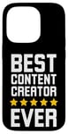 Coque pour iPhone 14 Pro Best Content Creator Ever Funny influencers blague 5 étoiles