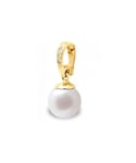 Blue Pearls Womens White Freshwater Pearl, Diamonds Pendant and Yellow Gold 375/1000 - Multicolour - One Size