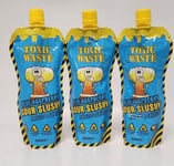 Sour Slushy Freeze & Squeeze Toxic Waste Blue Raspberry Flavor Pack of 3