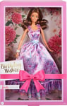 Barbie Signature Birthday Wishes Doll, Collectible in Satiny Lilac Dress with Wavy Brown Hair and Giftable Packaging, HRM55