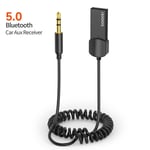 Toocki Bluetooth Autosovitin Dongle USB 3.5mm Jack Car Audio Aux Bluetooth 5.0 Handsfree Kit autovastaanottimelle BT-lähetin