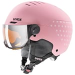 uvex Rocket Jr Visor - Casque de Ski pour Enfants - avec Visière - Réglage de la Taille Individuel - Pink Confetti Matt - 54-58 cm