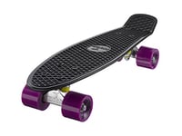 Ridge Skateboards 22" Original Mini Cruiser Skate 55cm Skateboard Planche a Roulettes Complète en 90 couleurs Noir/Pourpre