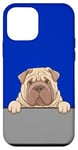 Coque pour iPhone 12 mini Chiot chinois mignon Shar Pei Peeking pour amoureux des chiens