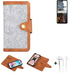 Felt Case + earphones for Samsung Galaxy M32 5G Cover light grey