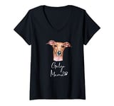 Womens GALGO MOM Dog Gift Mum Mother Galgo V-Neck T-Shirt