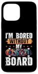 Coque pour iPhone 13 Pro Max Skateboard Bored Without My Board Skater