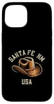 Coque pour iPhone 15 Santa Fe New Mexico Chapeau de cowboy style vieilli