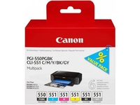 Canon PGI-550/CLI-551 PGBK/C/M/Y/BK/GY Multi Pack - 6-pack - grå, svart, gul, cyan, magenta - original - bläcktank - för PIXMA iP7250, iP8750, iX6850, MG5550, MG5650, MG6450, MG6650, MG7150, MG7550, MX725, MX925