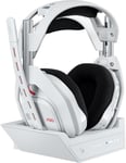 A50 LIGHTSPEED Casque gaming sans fil + station d'accueil (Gen 5), PRO-G GRAPHENE, basculement à 3 systèmes, USB-C vers Xbox, PS5, PC/Mac ou Nintendo Switch, Bluetooth - Blanc