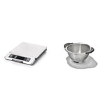 OXO Good Grips 5kg Stainless Steel Food Scale, 1.2 & Good Grips Stainless Steel 2.8L Colander, Metal