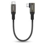 240W Cable USB C vers USB C 20CM, 5A PD QC 4.0 Cable USB C Court Charge Rapide Cable USB Type C Coudé en Nylon Tressé Compatible avec iPhone 16 15, Galaxy S24 S23, pour Huawei P70 P60.[V1054]