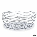 Fruktskål Silvrig Metall 27 x 11 x 27 cm (24 antal)