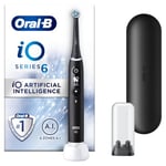 Oral-B iO6 Electric Toothbrushes For Adults, 1 Toothbrush Head, 5 Modes with Teeth Whitening, UK 2 Pin Plug, Black Lava, Travel Case Colour May Vary