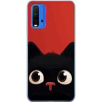 Xiaomi Redmi 9T Gjennomsiktig Telefondeksel Busig Katt