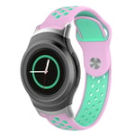 Samsung Gear S2 klockarmband i silikon som andas - Rosa / Cyan