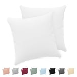 Twinzen® Taie Oreiller 40x40 cm (Lot de 2) - 100% Coton Jersey 150 GSM - Blanc - Taie d'oreiller 40x40 cm - Housse de Coussin avec Fermeture Éclair - Certifié Oeko-Tex