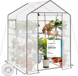 Sekey Serre de Jardin pour tomates, Plante Serre Tente d'extérieur, Serres en plastique, 10 tablettes, 143 x 143 x 195 CM