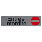 Exacompta Plaque signalétique adhésive Entrée interdite - Rectangle Gris / Rouge