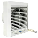 La Ventilazione AA15FS-Y Aspirateur Mural hélicoïdal avec Emballage ø 150 mm et Interrupteur à Tirer. Portée : 230 m³/h. Puissance absorbée 8,5 W. Couleur : Blanc. Silencieux : Seulement 50 DB