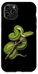 Coque pour iPhone 11 Pro Amoureux Drôles De Python D'arbre Vert, Serpents, Reptiles