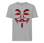 T-Shirt Homme Col Rond Visage Anonymous Rouge Hacker