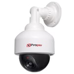 Properav Outdoor Indoor Fake Dummy Imitation Dummy CCTV Security Camera, Waterproof Aluminium with Blinking Flashing Light Speed Dome Shape White