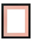 FRAMES BY POST 0.75 Inch Black Picture Photo Frame With Pink Mount 8 x 6 Image Size 6 x 4 Inch Plastic Glass