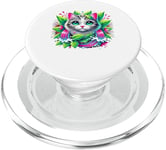 Beloved Cat with Green Leaves Cat Lovers Pink Waterfalls PopSockets PopGrip for MagSafe