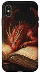 iPhone X/XS Aesthetic Gothic Red Dragon Reading Book Painting Bookish Case