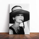 Big Box Art Canvas Print Wall Art Audrey Hepburn (2) | Mounted and Stretched Box Frame Picture | Home Decor for Kitchen, Living, Dining Room, Bedroom, Hallway, Multi-Colour, 30x20 Inch