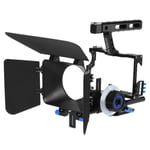 DSLR Rig Video Camera Cage Follow Focus Handle Grip  Film Movie Kit F1O7